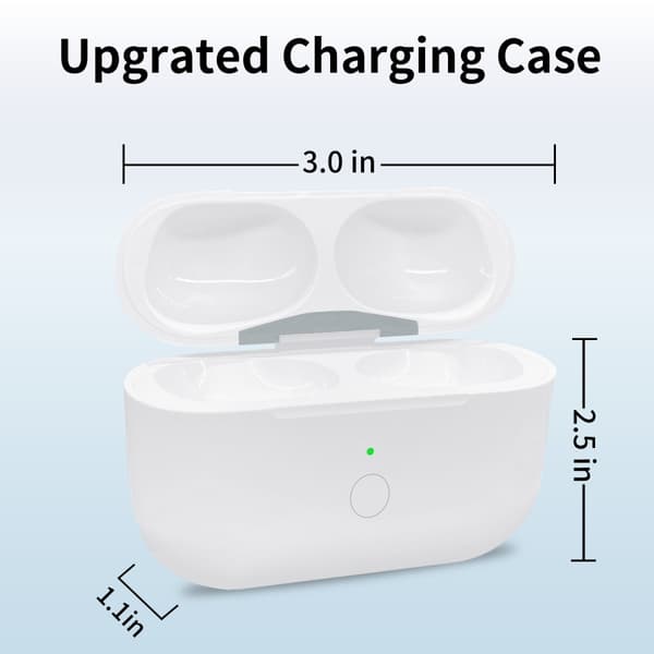For AirPods Pro 2 / Pro ladeveske Innebygd 680mAh batteri trådløs lading