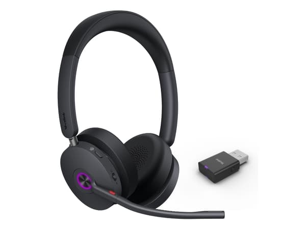 Yealink WH68 Hybrid Teams Headset, Kabel & trådløs, 20 - 20000 Hz, Opkald/musik, 155 g, Headset, Sort