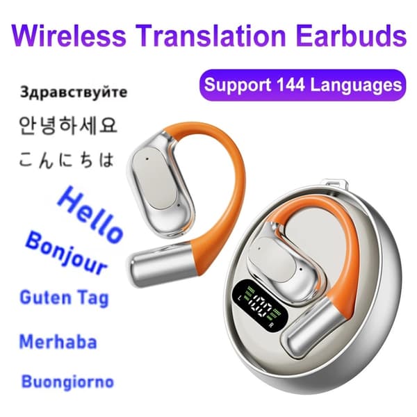 144 kielen käännöskääntäjä Älykäs kääntäjäkuuloke Bluetooth Real Time