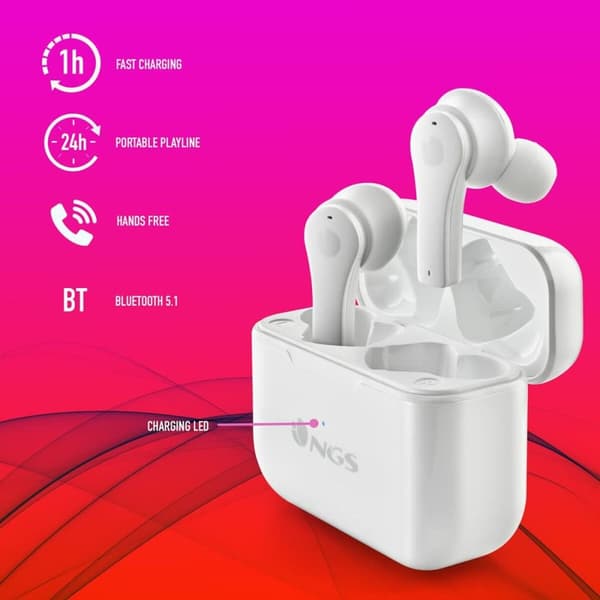 Bluetooth-hovedtelefoner NGS ARTICABLOOMWHITE Hvid Sort