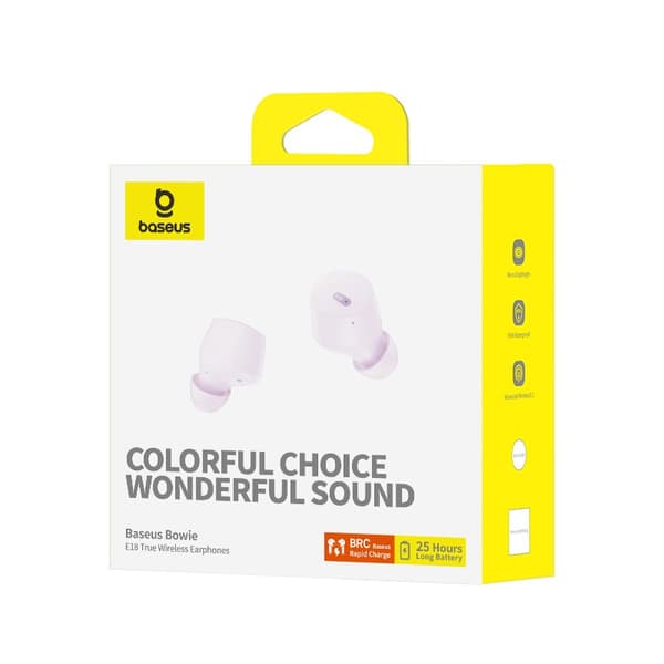 Baseus Bowie E18 Langattomat Stereokuulokkeet (TWS) Nappikuulokkeet Puhelut/Musiikki USB Type-C Bluetooth Violetti