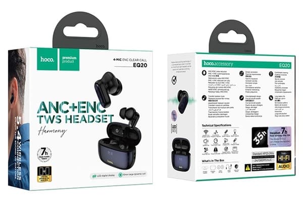Hoco EQ20 Rhyme Headset Trådløst In-Ear Opkald/Musik Bluetooth Sort