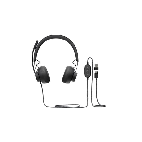 Hörlurar med Mikrofon Logitech Zone Wired UC Svart