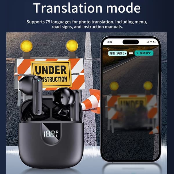 A18 150 Languages Kääntäjä Smart Voice Bluetooth In Ear kuulokkeet