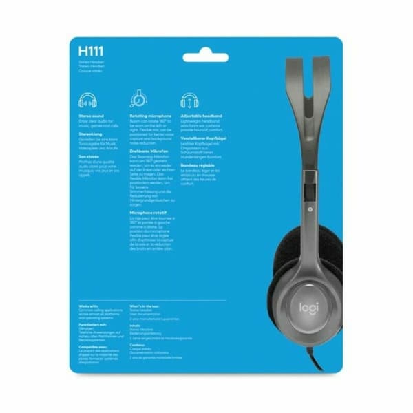 KÄYTETTY On-Ear- kuulokkeet Logitech Musta Harmaa (Kunnostetut Tuotteet A)