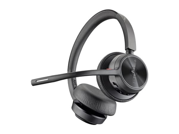 Poly Voyager 4320-M - Voyager 4300 series - hodesett - on-ear - Bluetooth - trådløs, kablet - USB-A - svart - Zoom Certified, Certified for Microsoft