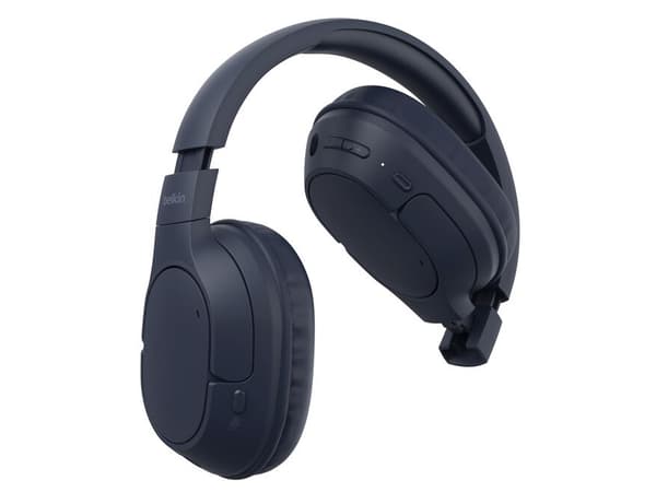 Belkin SoundForm Surround - Kuulokkeet mikrofonilla. - täysikokoinen - Bluetooth - langaton, langallinen - USB-C, 3,5 mm jakki - sininen