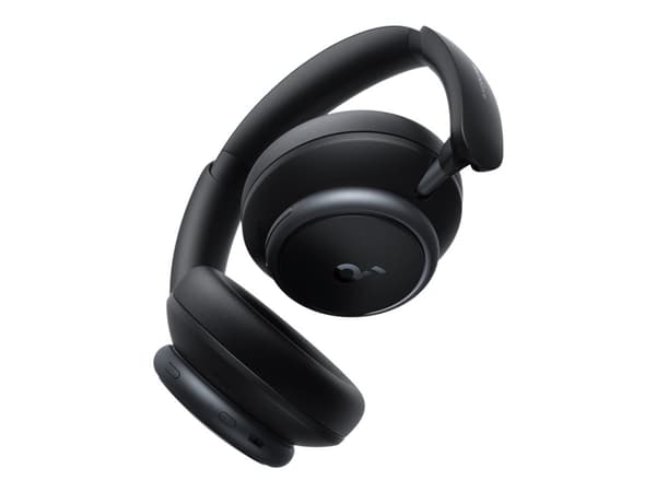 Soundcore Space Q45 - Hodetelefoner med mikrofon - full størrelse - Bluetooth - trådløs - aktiv støydemping - 3,5 mm jakk - svart