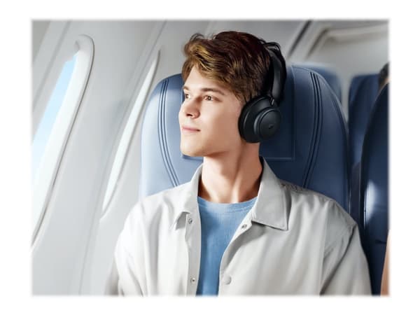 Soundcore Space Q45 - Hodetelefoner med mikrofon - full størrelse - Bluetooth - trådløs - aktiv støydemping - 3,5 mm jakk - svart
