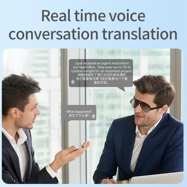 144 språk Translation Översättare Smart AI Bluetooth Solglasögon UV400 hörlurar