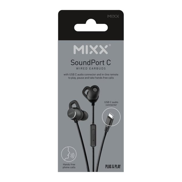 Mixx Kablede Hodetelefoner SoundPort USB-C Svart