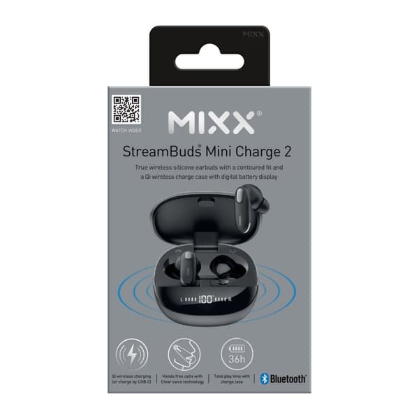Mixx Trådløse Høretelefoner StreamBuds Mini Charge 2 Sort