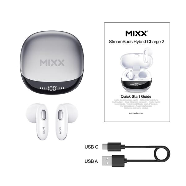 Mixx Langaton Kuulokkeet StreamBuds Hybrid Charge 2 Valkoinen