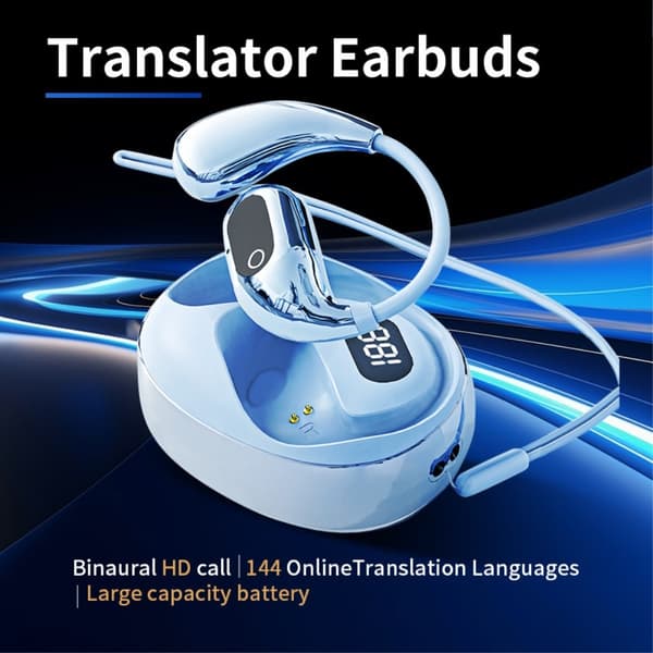144 språk oversettelse oversetter smart oversetter headset Bluetooth - Svart