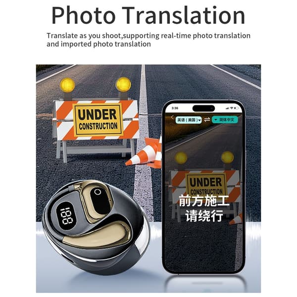 144 språk Translation Översättare Smart Translator Headset Bluetooth - Vit