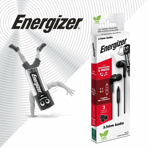 Hörlurar Energizer CIA6BK Svart