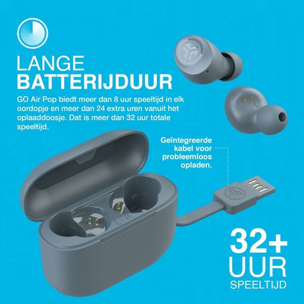 Kuulokkeet mikrofonilla JLab IEUEBGAIRPOPRSLT124 Harmaa Taulu
