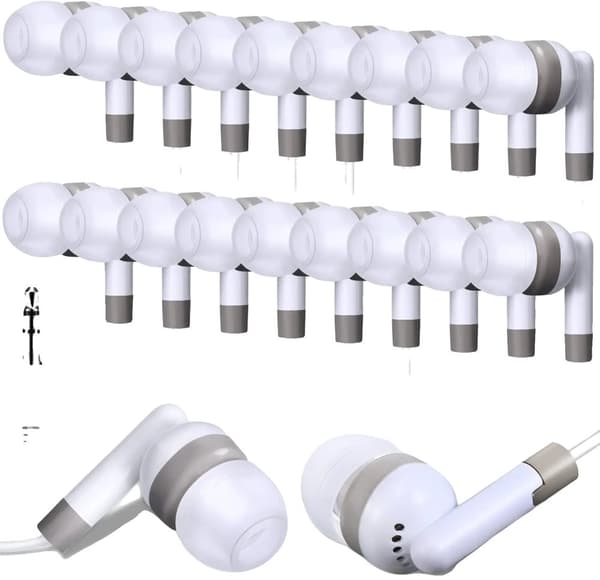 Bulk Ørepropper, In-Ear Pasform, Kablet Forbindelse, Berøringskontrol,Hvid