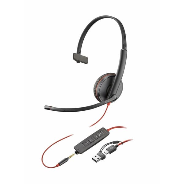 Hovedtelefoner med mikrofon Poly 8X227A6 Sort