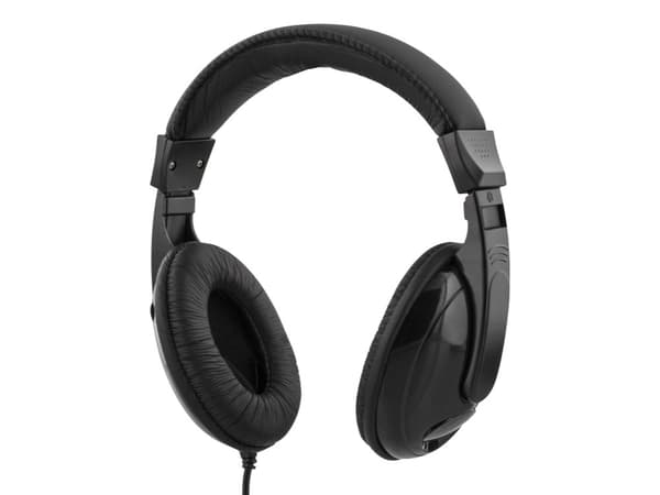 DELTACO - Hodetelefoner - on-ear - kablet - USB-C - svart