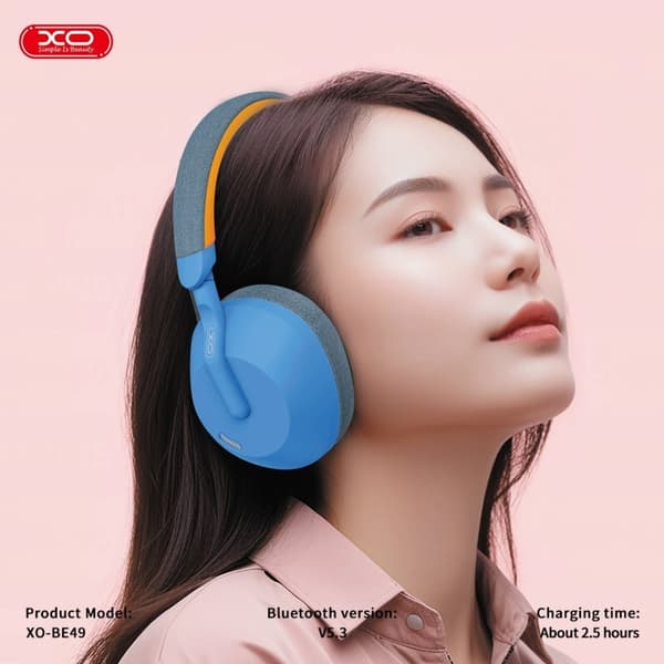 XO BE49 Bluetooth 5.3 Trådlösa Hörlurar – 40mm Driver, 10m Räckvidd – Blå