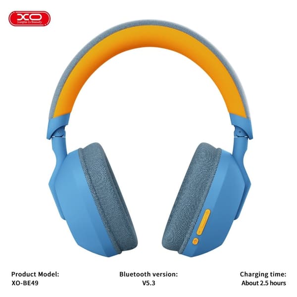 XO BE49 Bluetooth 5.3 Trådlösa Hörlurar – 40mm Driver, 10m Räckvidd – Blå