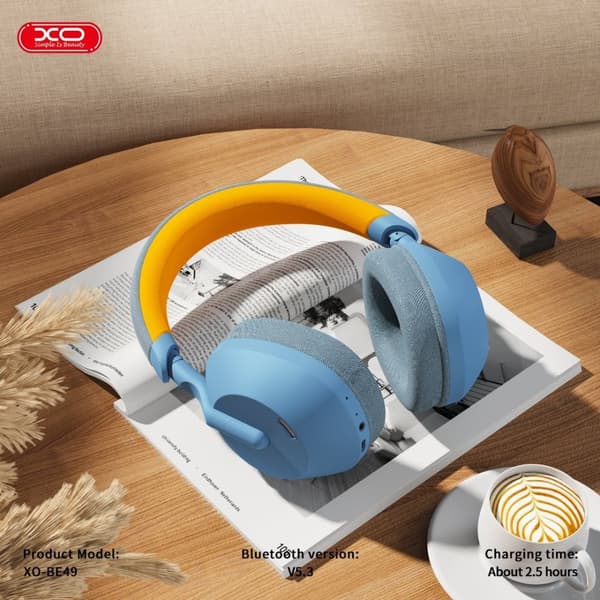XO BE49 Bluetooth 5.3 Trådlösa Hörlurar – 40mm Driver, 10m Räckvidd – Blå