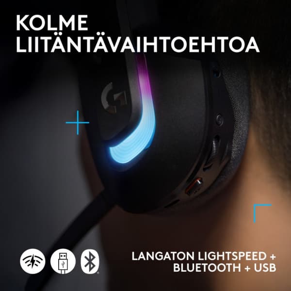 Logitech G522 LIGHTSPEED spelhörlurar, svart