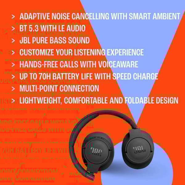 Hovedtelefoner JBL JBLT770NCBLK Sort