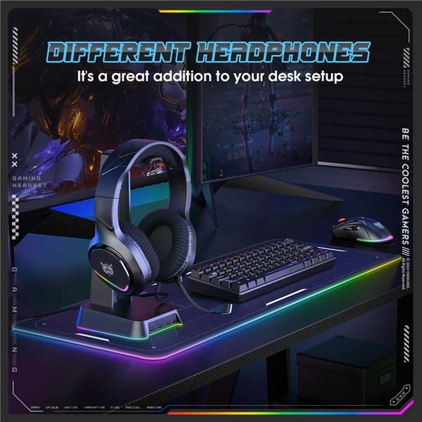 ONIKUMA PC Gaming Headset LED Kablede Over-Ear Hovedtelefoner med Mikrofon