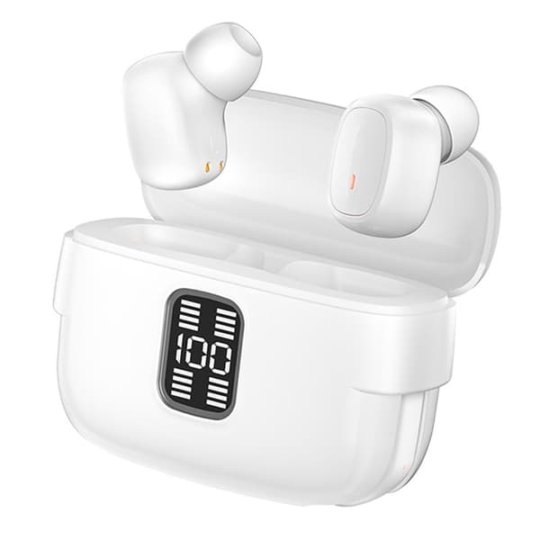 2 Par Trådløse Hovedtelefoner Bluetooth 5.3 In-Ear Sportshovedtelefoner med Støjreduktion - Hvide