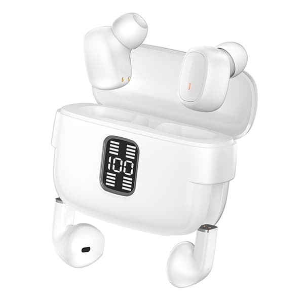 2 Par Trådløse Hovedtelefoner Bluetooth 5.3 In-Ear Sportshovedtelefoner med Støjreduktion - Hvide