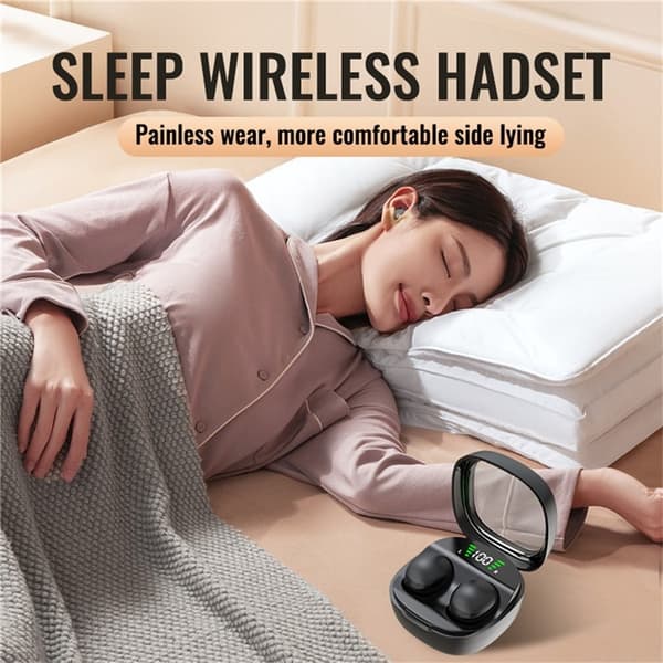 Trådløse hovedtelefoner In-Ear HiFi Stereolyd Bluetooth -Sleep HD Baslyd - Hvid