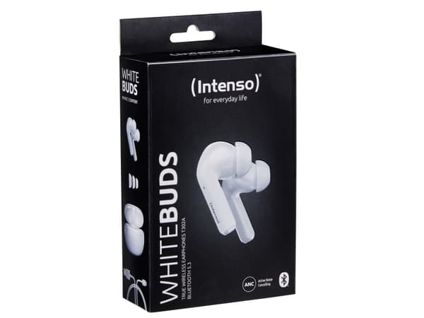 Intenso White Buds T302A, Puhelut/Musiikki/Urheilu/Päivittäinen, Kuulokkeet, Valkoinen