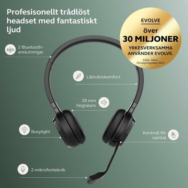 Hovedtelefoner med mikrofon Jabra Sort