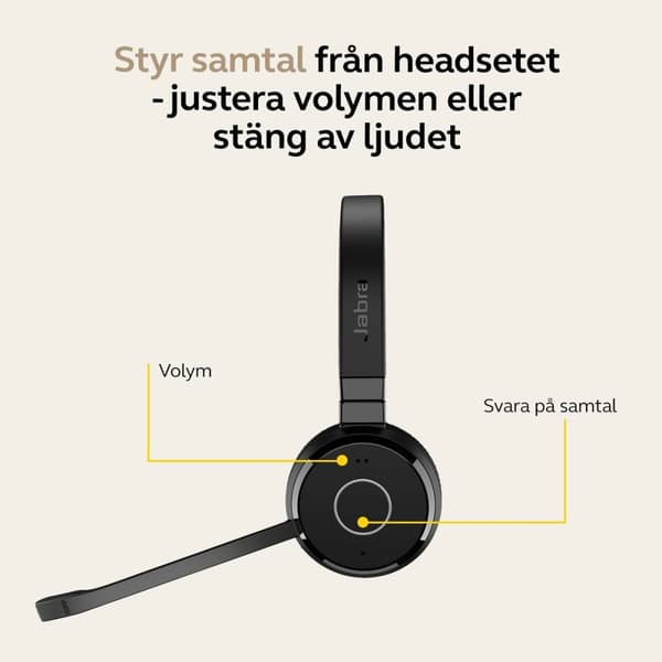 Hovedtelefoner med mikrofon Jabra Sort