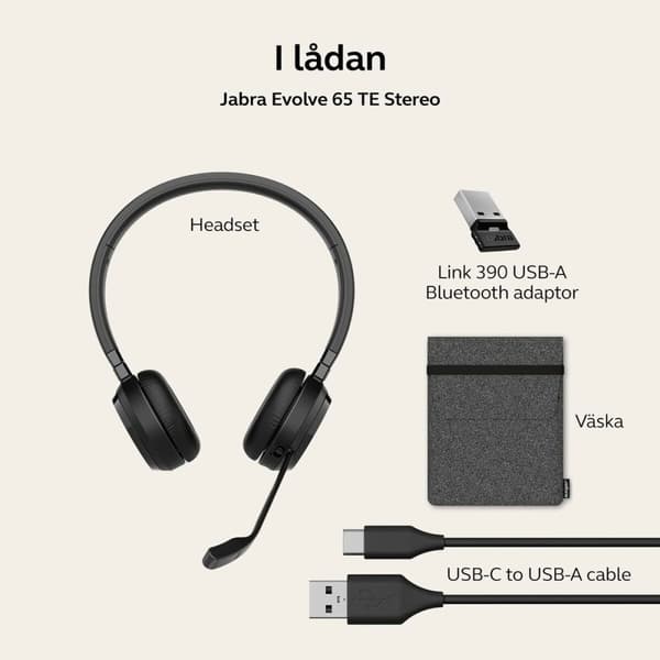 Hovedtelefoner med mikrofon Jabra Sort
