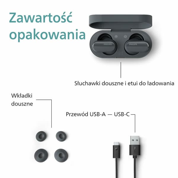 Kuulokkeet Philips TAT3508BK/00 Musta (1 osaa)