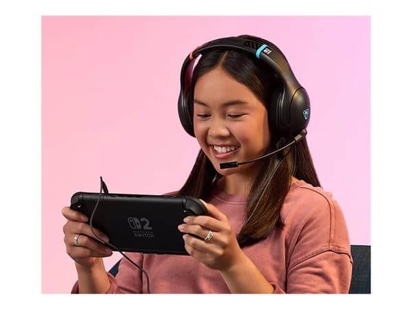 Turtle Beach Airlite Fit - For Nintendo Switch 2 - headset - fullstorlek - kabelansluten - 3,5 mm kontakt - ljudisolerande - kolsvart