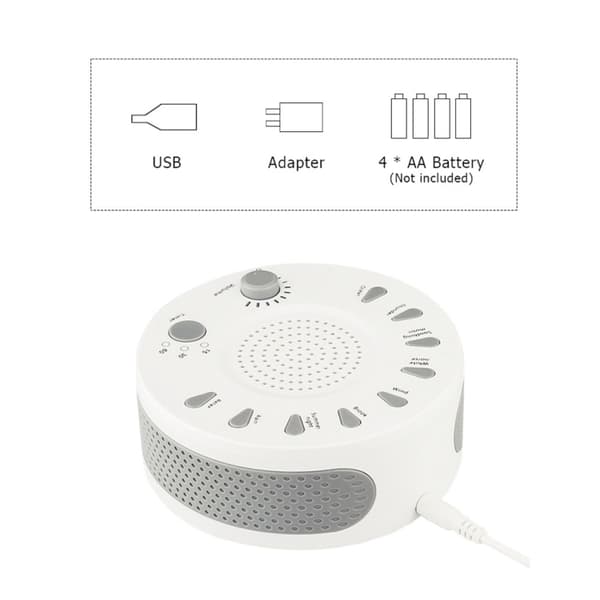 Sleep Easy White Noise Machine, jossa on 9 rentouttavaa äänitilaa