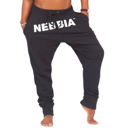 NEBBIA Drop Crotch Pants, Black