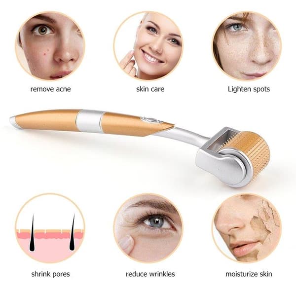 Dermaroller / Hudroller 0,5 mm – microneedlingverktyg med nålar i kirurgiskt stål