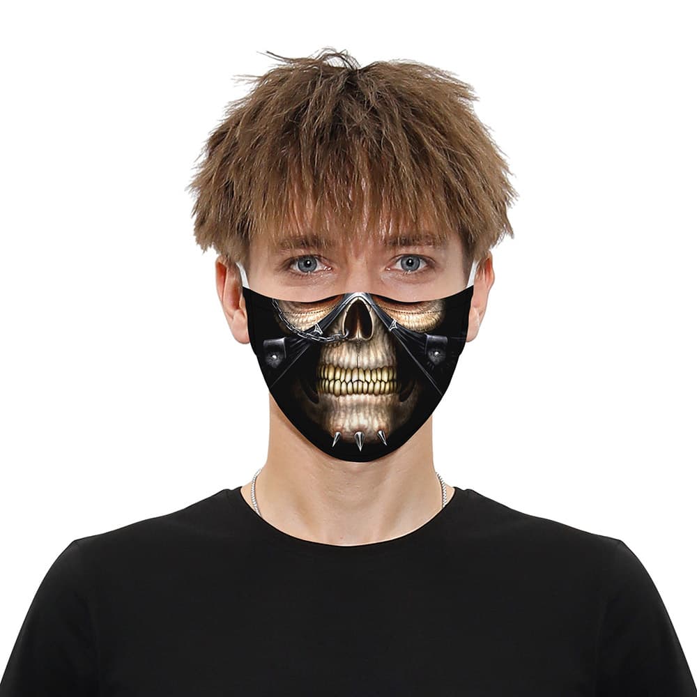 Mundmaske Bomuld Skelet med Nitter