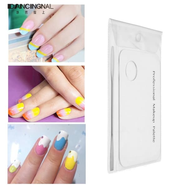 DANCINGNEIL 1 STK Naturharpiks Nail Farve Palette Palette Holder Tegning Nail Art Farve Palette til Nail Color Mixing Display Nail Art Tools