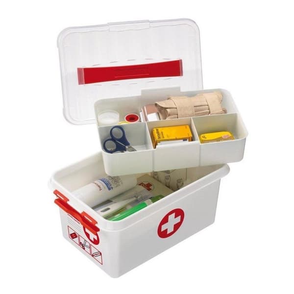 Sunware Q-Line Førstehjælpsæske 6L 30x20x14 cm Hvid/Rød
