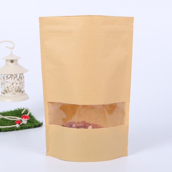 Packpåsar i papper med fönster och zippstängning 50-pack