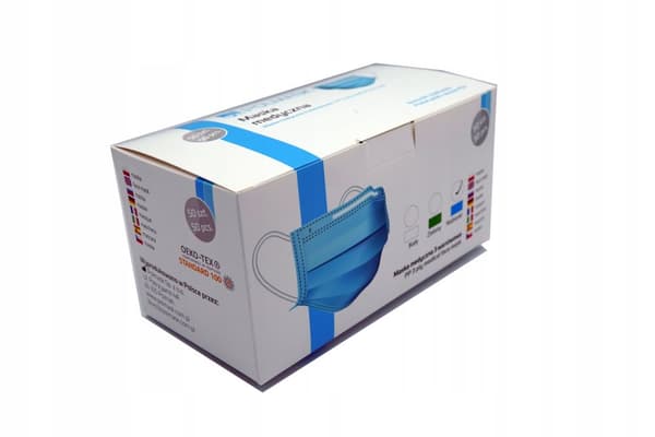 POLSKA MASKER 50x MEDICINSKA MASKER CERTIFIERAD TYP IIR