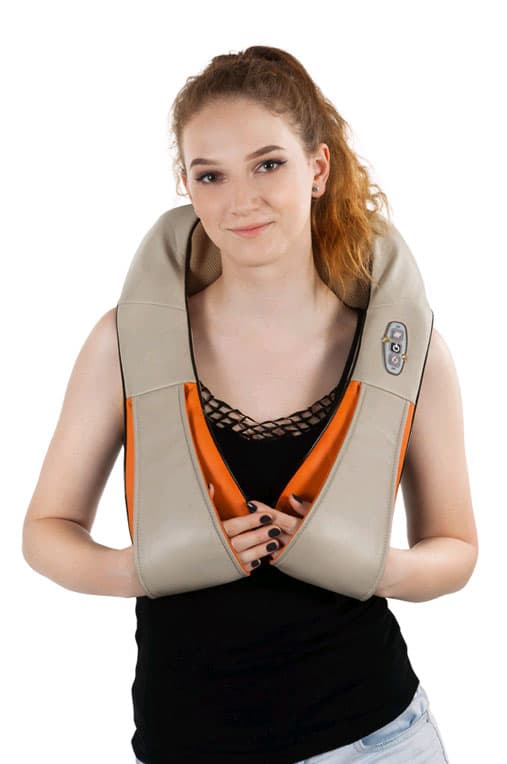 Shiatsu-massageapparat med infrarød varme til nakke og ryg