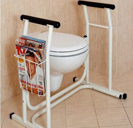 Støtte til at komme op fra toilettet, gelænder, støtte