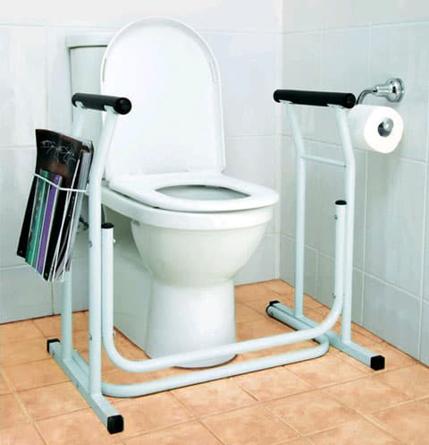 Støtte til at komme op fra toilettet, gelænder, støtte